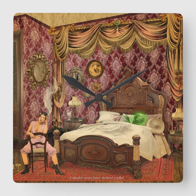 I Should Never Had Married a Pilot Square Wall Clock (Front)