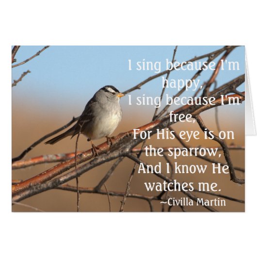 I sing because I'm happy Sparrow Cards (Front Horizontal)