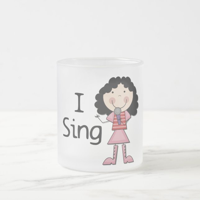 I Sing Female Tshirts and Gifts Frosted Glass Coffee Mug (Center)