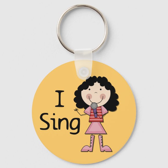 I Sing Female Tshirts and Gifts Keychain (Front)