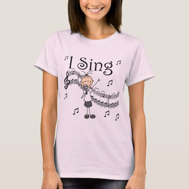 I Sing Musical Stick Figure T-shirts and Gifts (Front)