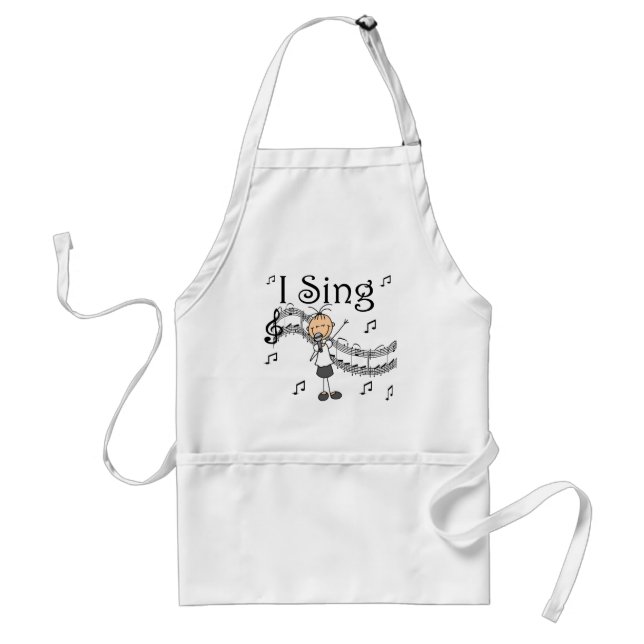 I Sing Musical Stick Figure T-shirts and Gifts Adult Apron (Front)