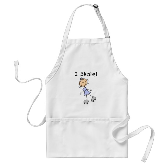 I Skate Girl Roller Skater Adult Apron (Front)