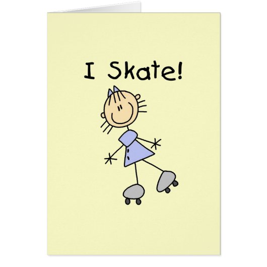 I Skate - Girl Roller Skater Cards (Front)