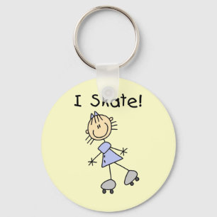 I Skate - Girl Roller Skater Keychain