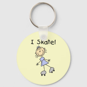 I Skate Girl Roller Skater Keychain