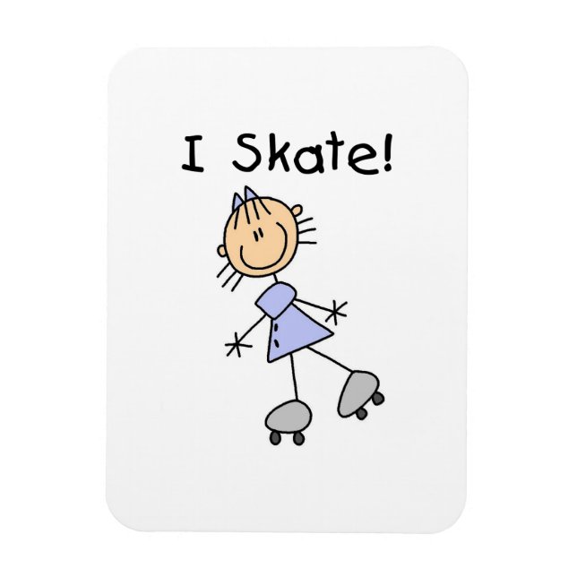 I Skate - Girl Roller Skater Magnet (Vertical)