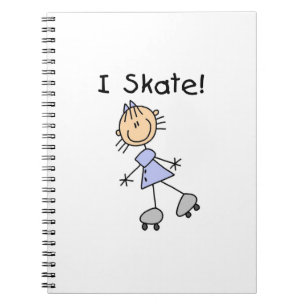 I Skate - Girl Roller Skater Notebook