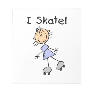I Skate - Girl Roller Skater Notepad