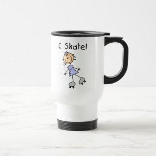 I Skate - Girl Roller Skater Travel Mug