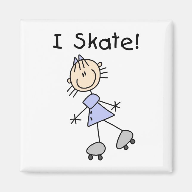 I Skate Stick Figures Magnet (Front)