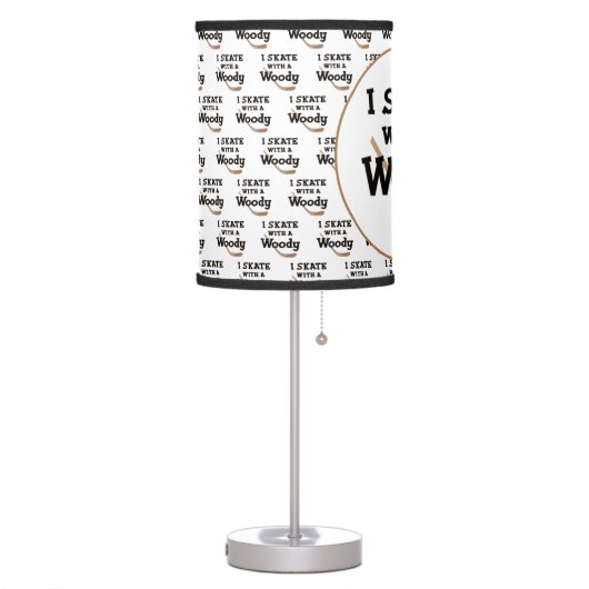 I Skate with a Woody Hockey Stick Table Lamp (Left)