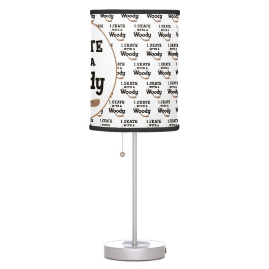 I Skate with a Woody Hockey Stick Table Lamp (Right)