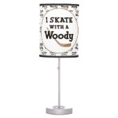 I Skate with a Woody Hockey Stick Table Lamp (Front)