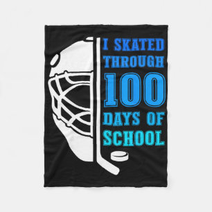 I Skated Through 100 Days Of School Ice Hockey Boy Fleece Blanket