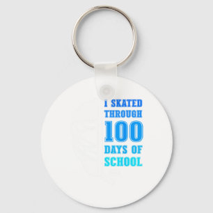 I Skated Through 100 Days Of School Ice Hockey Boy Keychain