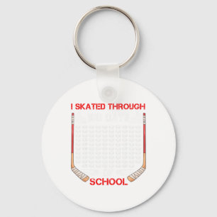 I Skated Through 100 Days Of School Ice Hockey Fan Keychain