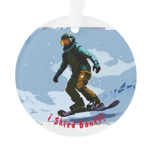 I Skied Banff - Snowboarder Ornament