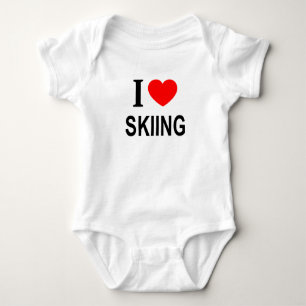I ❤️ SKIING I LOVE SKIING I HEART SKIING BABY BODYSUIT