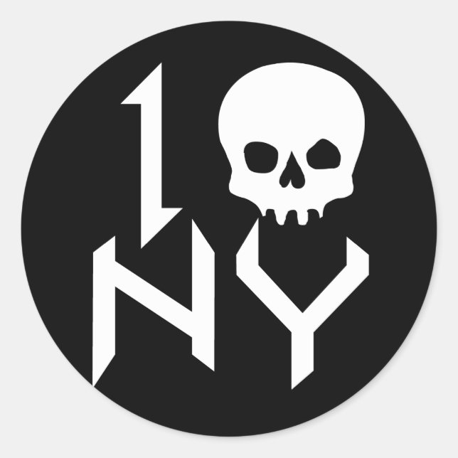 I Skull NY Sticker (Front)