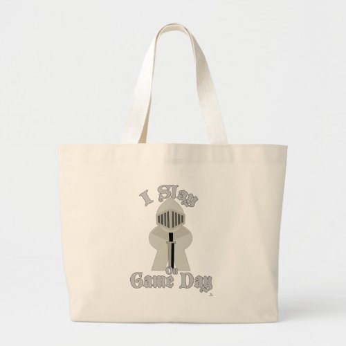 I Slay At Game Day Fun Board Gamer Knight Art Large Tote Bag