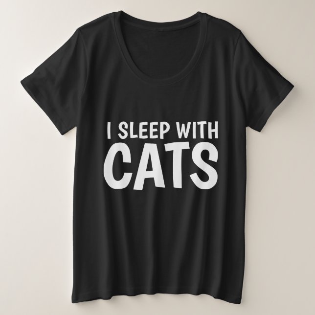 I SLEEP WITH CATS, Funny T-shirts & sweatshirts (Design Front)