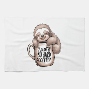 I Sloth Without Coffee Kitchen Towel