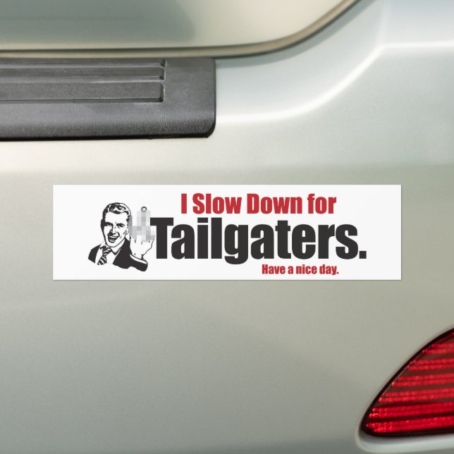 Anti-tailgating 7" X 3.25" Vinyl Sticker 10 thumbnail image