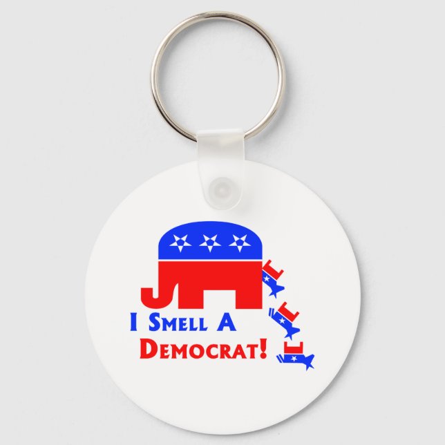 I Smell A Democrat Keychain (Front)