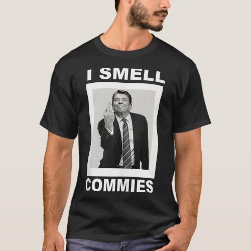 I Smell Commies Funny Ronald Regan  T_Shirt