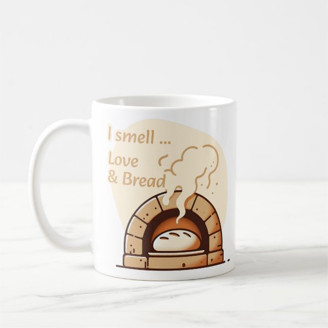 I smell Love & Bread Coffee Mug (Left)