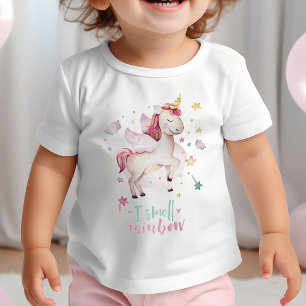 I Smell Rainbow Fairytale Unicorn Girl Baby T-Shirt