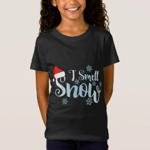 i smell snow, cute snowflakes snowy Winter christm T-Shirt