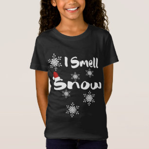 I Smell Snow Santa hat cute snowflakes Funny Gift T-Shirt