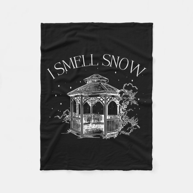 I Smell Snow Winter Christmas Snowball Design  Fleece Blanket (Front)