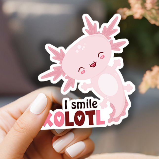 I Smile A Lot Kawaii Axolotl Sticker (Creator Uploaded)