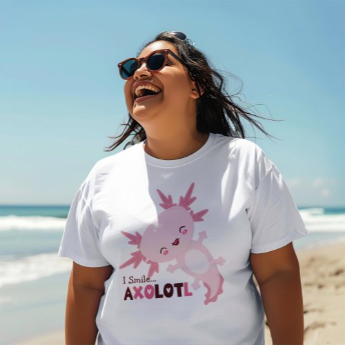 I Smile A Lot Personalised Kawaii Axolotl T_Shirt