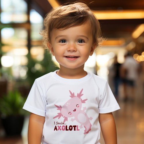 I Smile A Lot Personalised Kawaii Axolotl Toddler T_shirt