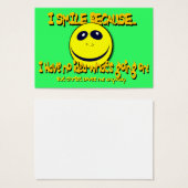 I SMILE BECAUSE... Tract Cards / (Front & Back)