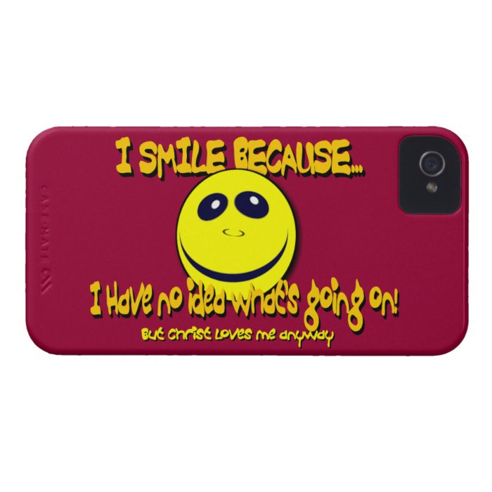 I SMILE BECAUSEV1 iPhone 4 CASE