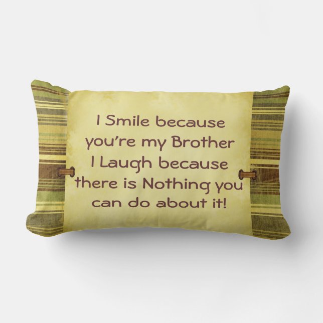I Smile Brother Lumbar Pillow (Front)