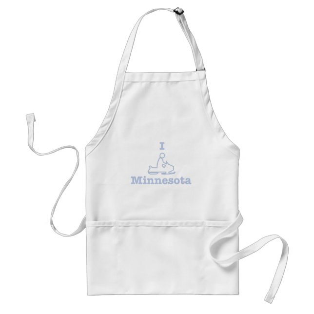 I Snowmobile Minnesota Adult Apron (Front)