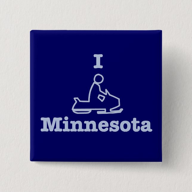 I Snowmobile Minnesota Button (Front)