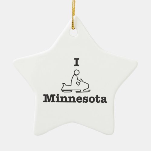 I Snowmobile Minnesota in black Ceramic Ornament