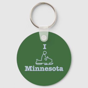 I Snowmobile Minnesota Keychain