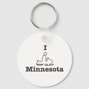 I Snowmobile Minnesota Keychain