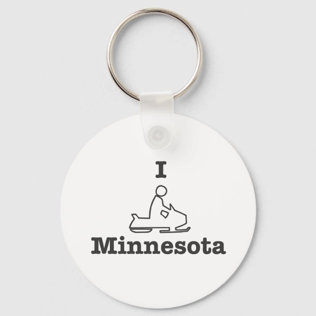 I Snowmobile Minnesota Keychain (Front)