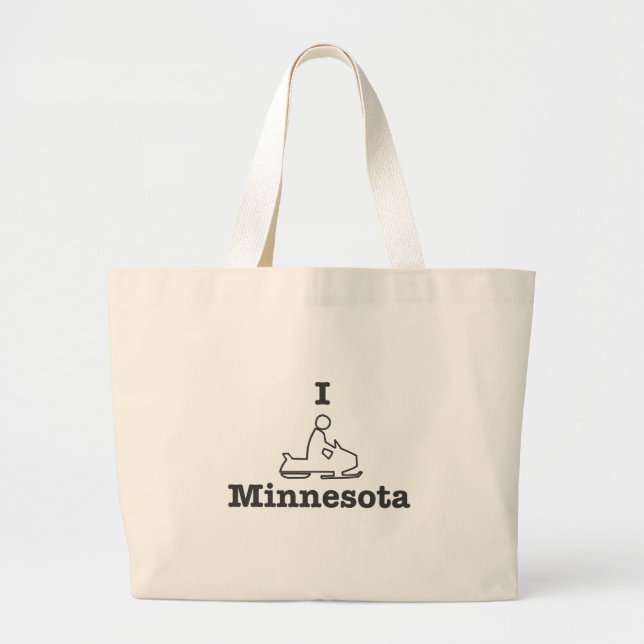 I Snowmobile Minnesota Large Tote Bag (Front)