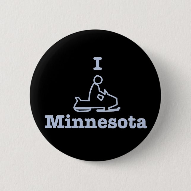 I Snowmobile Minnesota Pinback Button (Front)