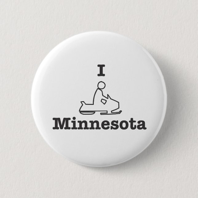 I Snowmobile Minnesota Pinback Button (Front)